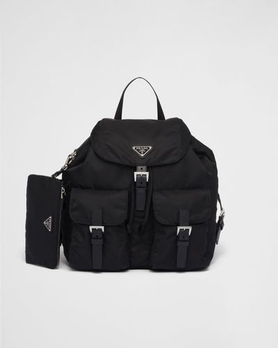 Prada Re-Nylon Medium Backpack With Pouch - Black
