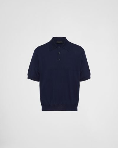 Prada Cotton Polo Shirt - Blue