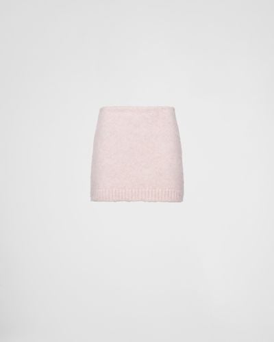 Prada Shetland Wool Miniskirt - Pink