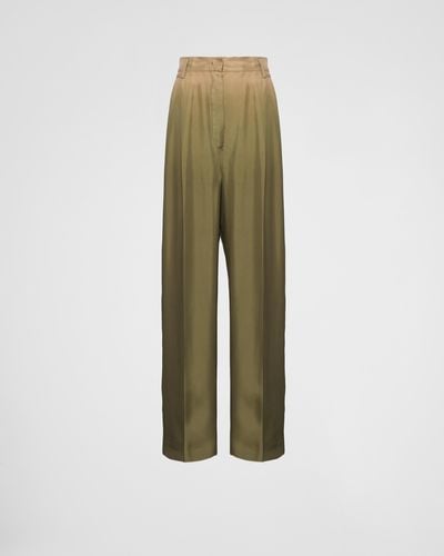 Prada Pantalon En Sergé Dégradé - Vert