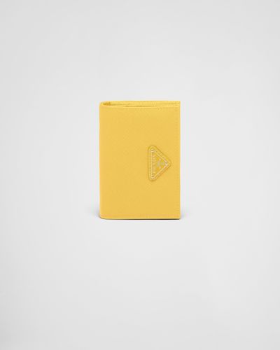 Prada Small Saffiano Leather Wallet - Yellow