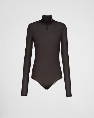 Prada Gazar Jersey Bodysuit - Black