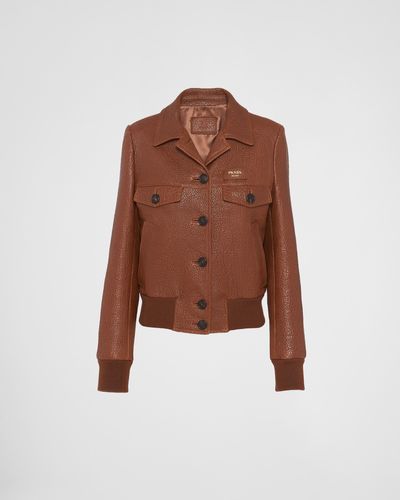 Prada Nappa Leather Jacket - Brown