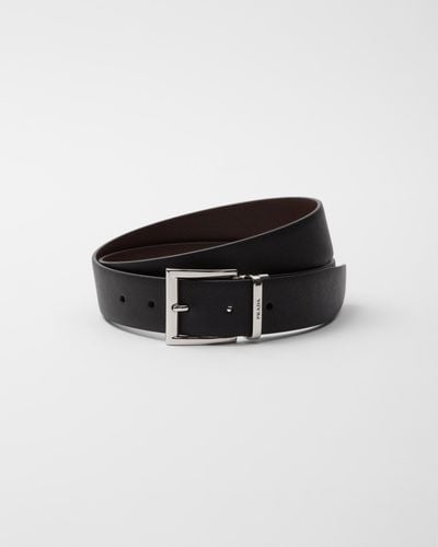 Prada Saffiano Leather Reversible Belt - Multicolour
