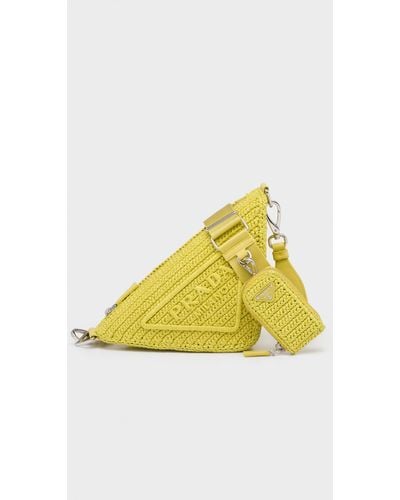 Prada Triangle Crochet Bag - Yellow
