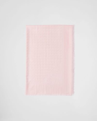 Prada Wool And Silk Scarf - Pink