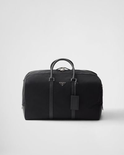 Prada Re-Nylon And Saffiano Leather Duffel Bag - Black