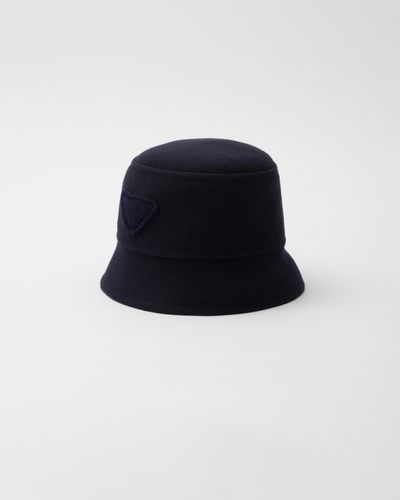 Prada Velour Cloth Bucket Hat - Black
