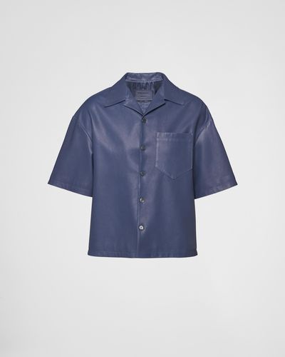 Prada Nappa Leather Shirt - Blue