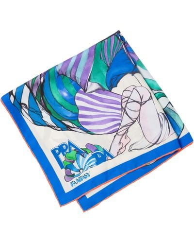 Prada Schal mit Print - Blau