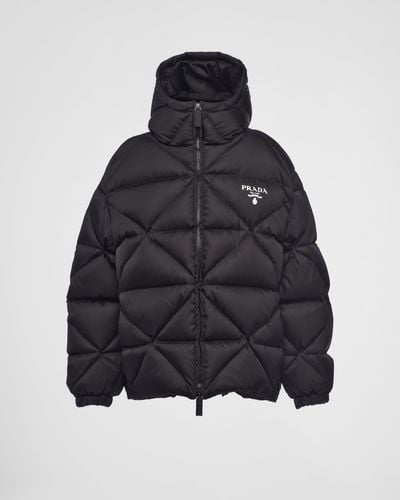 Prada Oversized Re-Nylon Gabardine Down Jacket - Black