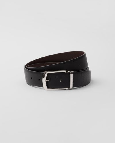Prada Saffiano Leather Reversible Belt - Multicolor