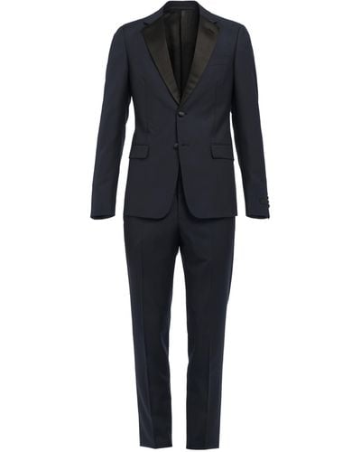 Prada Singled-Breasted Two-Button Wool Mohair Tuxedo - Black