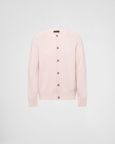 Prada Wool And Cashmere Cardigan - Pink