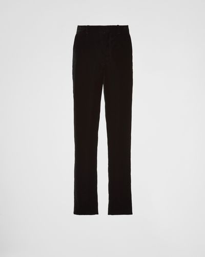 Prada Pantalon En Velours - Noir