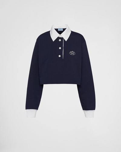 Prada Jersey Polo Shirt - Blue
