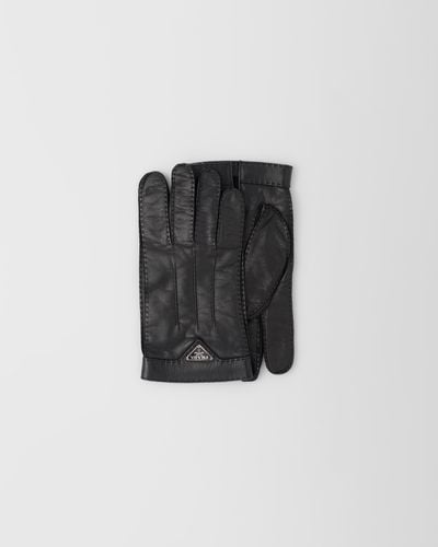 Prada Handschuhe Aus Leder - Schwarz