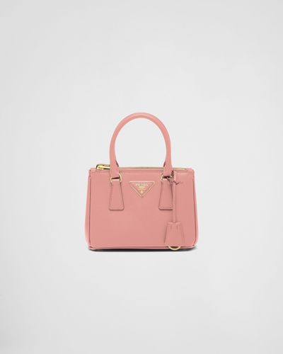 Prada Pink Leather Mini Galleria Handbag