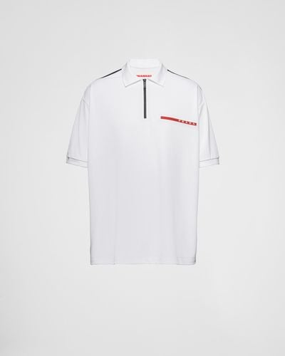 Prada Piqué Polo Shirt - White