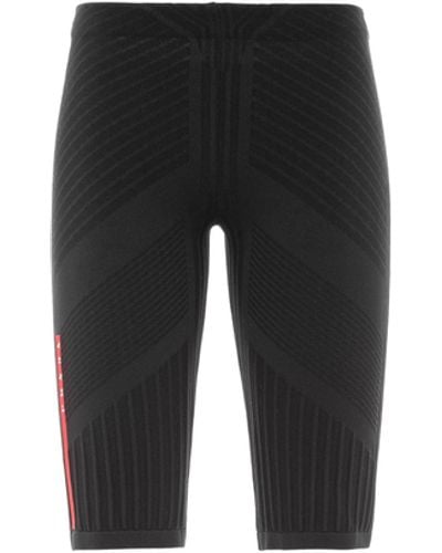 Prada Tech Rec Re-Nylon Piqué Biker Shorts - Black