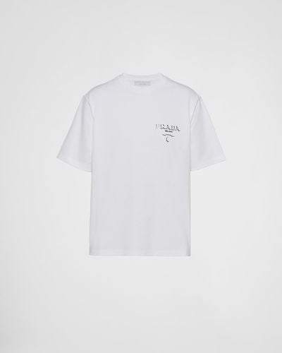 Prada T-Shirt Aus Baumwolle - Weiß