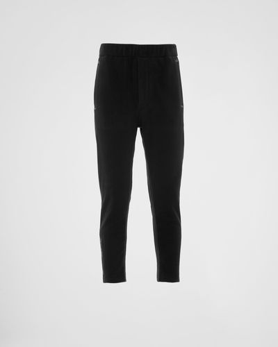 Prada Technical Fabric Trousers With Heat-sealed Tape - Black