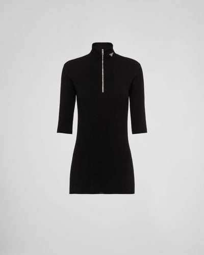 Prada Wool And Viscose Turtleneck Sweater - Black