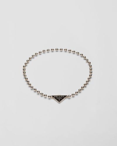 Prada Ball Smalto Jewels Necklace - Metallic