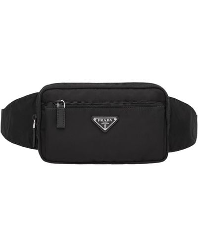 Prada Re-Nylon And Saffiano Leather Belt Bag - Black