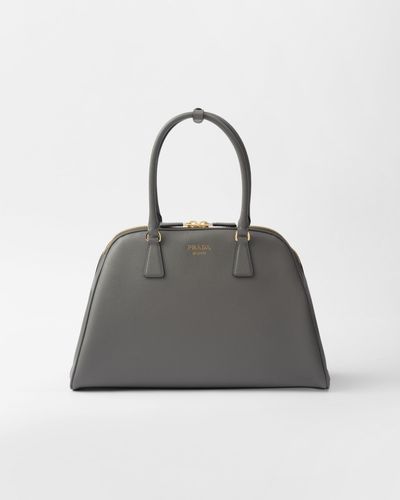 Prada Large Saffiano Leather Bag - Grey