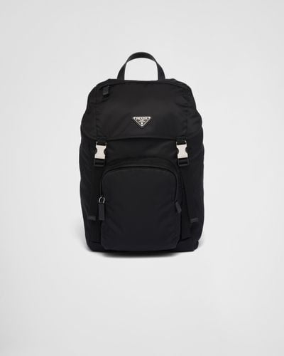 Prada Re-Nylon And Saffiano Leather Backpack - Black