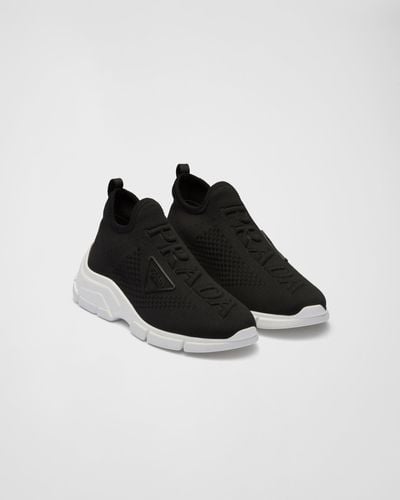 Prada Knit Sock Sneakers - Black