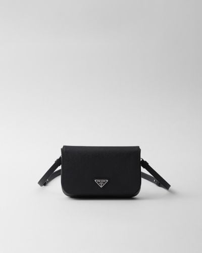 Prada Saffiano Leather Shoulder Bag - Black