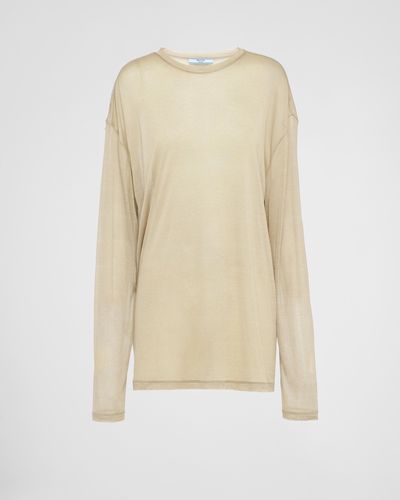 Prada Jersey T-Shirt - Natural