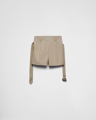 Prada Cotton Twill Bermudas - Natural