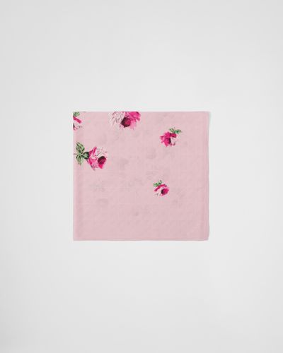 Prada Foulard a fiori - Rosa