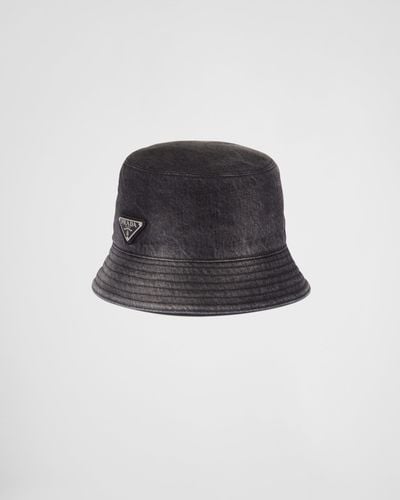 Prada Denim Bucket Hat - Black