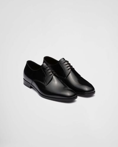 Prada Brushed Leather Derby Shoes - White