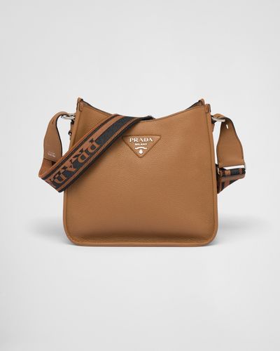 Prada Leather Hobo Bag - Brown