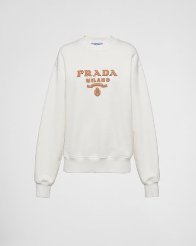 Prada Oversized Cotton Sweatshirt - White