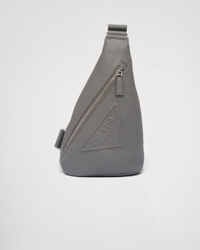 Prada Cross Leather Bag - Grey