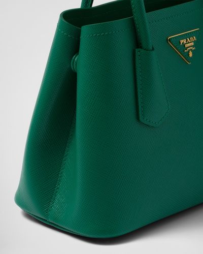 Double leather handbag Prada Black in Leather - 32731340