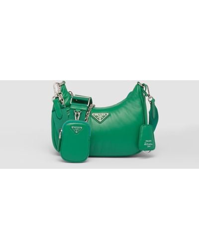 Prada Re-edition 2005 Padded Leather Shoulder Bag - Green