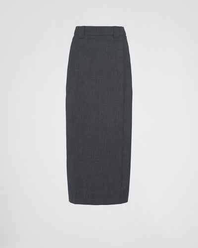 Prada Wool Midi-skirt - Blue