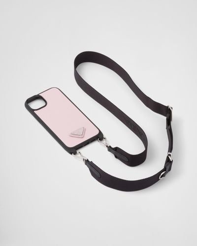 Prada Saffiano Leather Case For Iphone 14 Plus - Multicolor