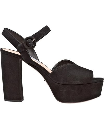 Prada Platform Sandals - Black
