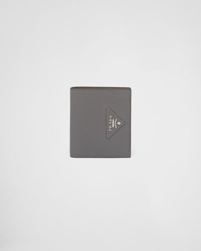 Prada Leather Wallet - Gray
