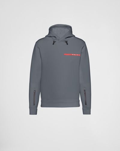 Prada Recycled Double Jersey Hoodie - Gray