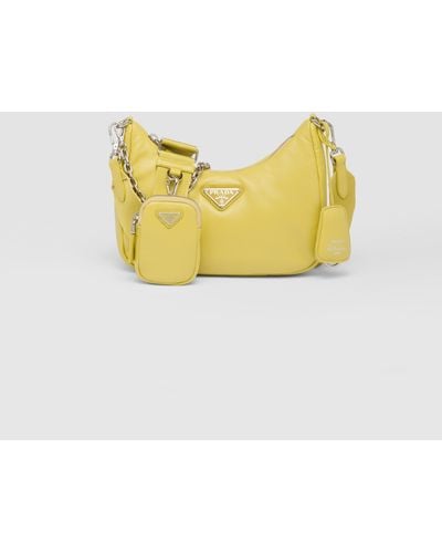 Prada Padded Nappa-Leather Re-Edition 2005 Shoulder Bag - Yellow