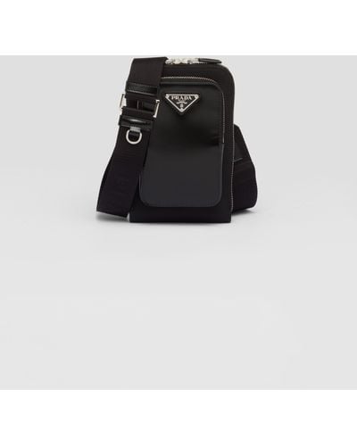 Prada Re-nylon And Brushed Leather Smartphone Case - Black